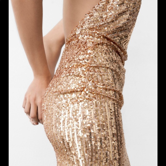 ZARA GOLD SEQUIN DRESS - Picture 7 of 14
